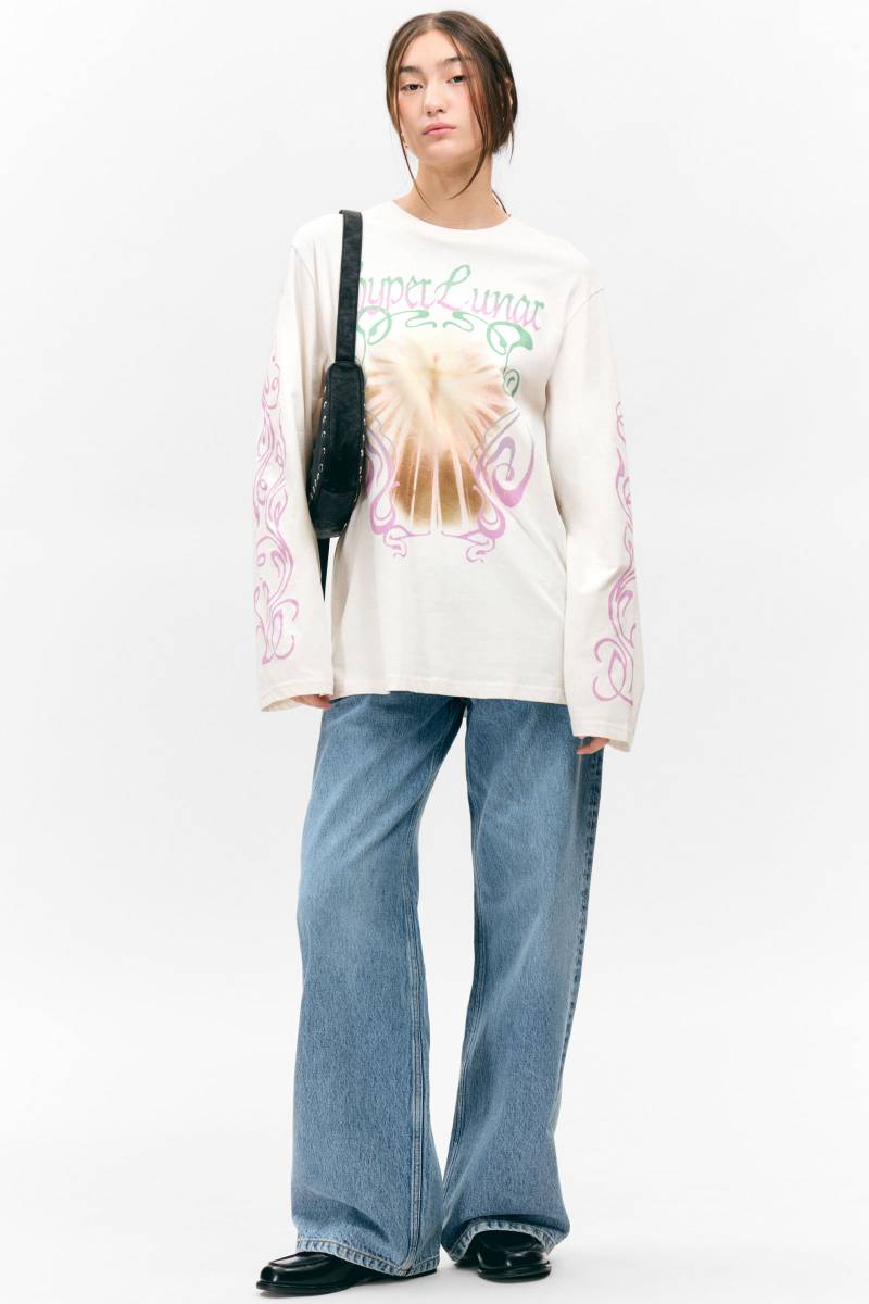 Printed Long-Sleeved Cotton T-shirt von Monki