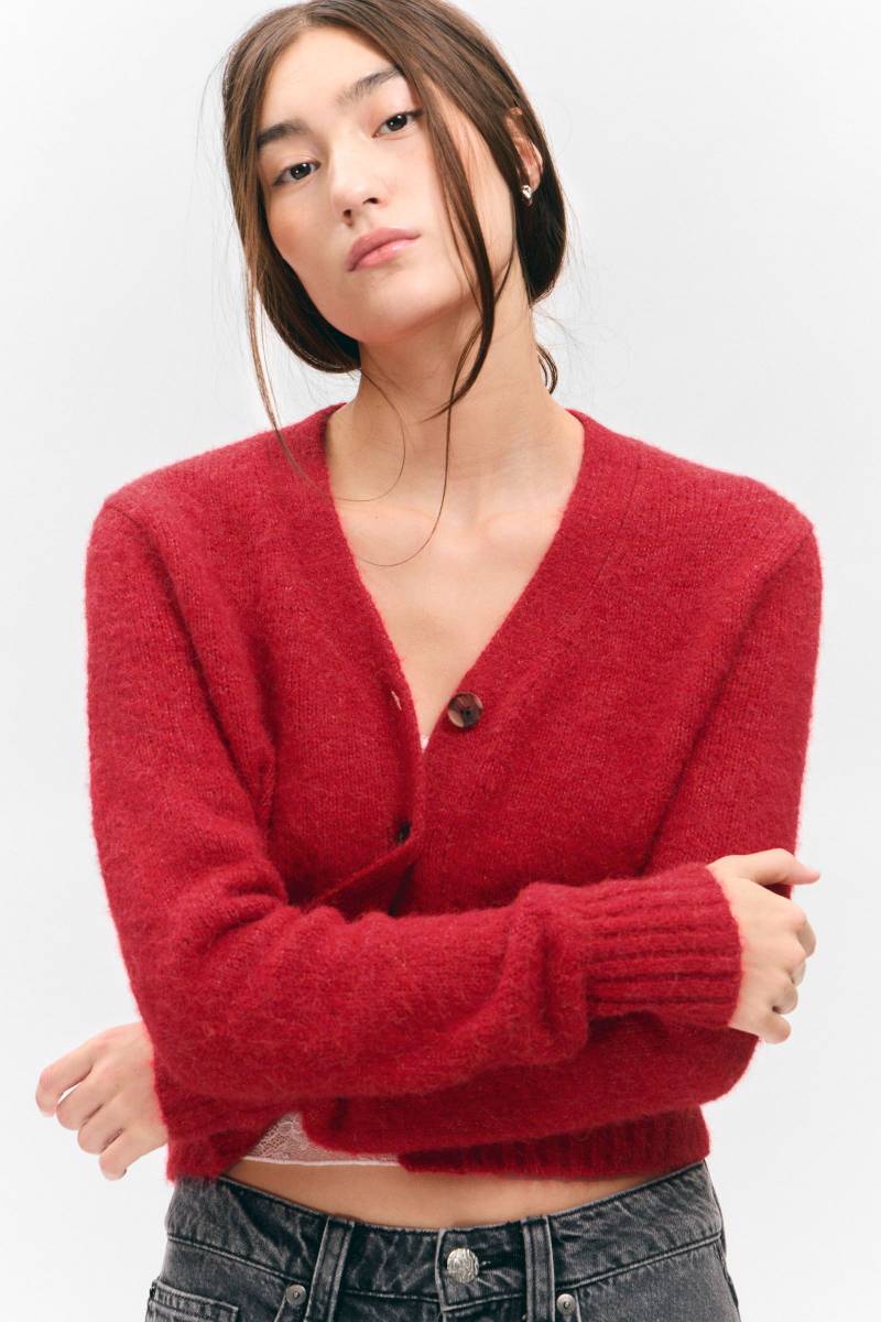 Ribbed V-Neck Cardigan von Monki