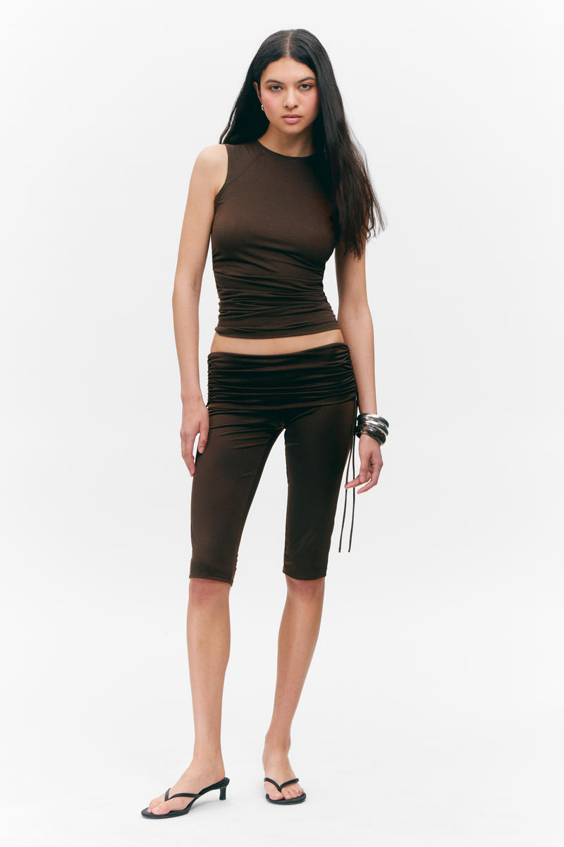 Ruched Low Rise Capri Leggings von Monki