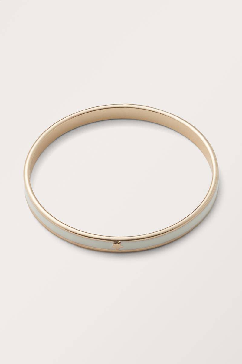 Runder Armreif - Weiß Goldfarben von Monki