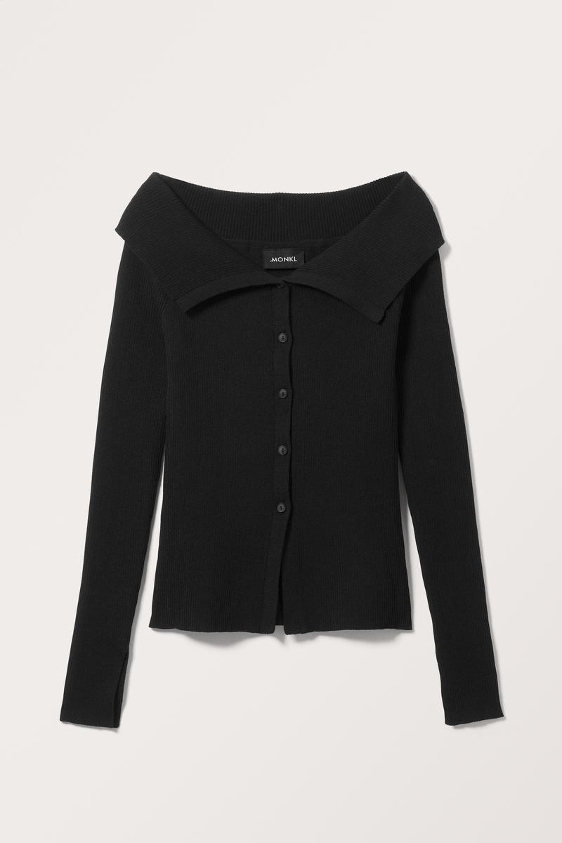 Schulterfreier Strick-Cardigan - Schwarz von Monki