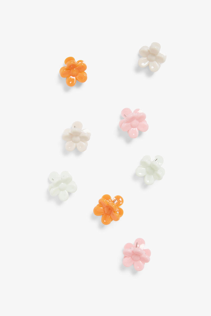 Set Mit 8 Mini-Haarspangen - Grün Mehrfarbig Orange Rosa Weiß von Monki