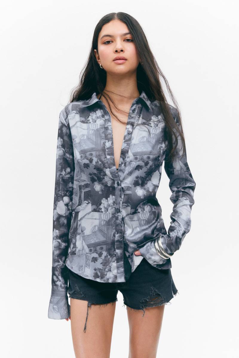 Slim Fit Printed Button-Up Shirt von Monki