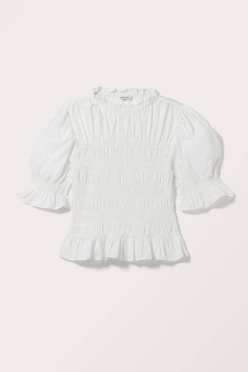 Smock-Top Mit Puffärmeln - Weiß von Monki