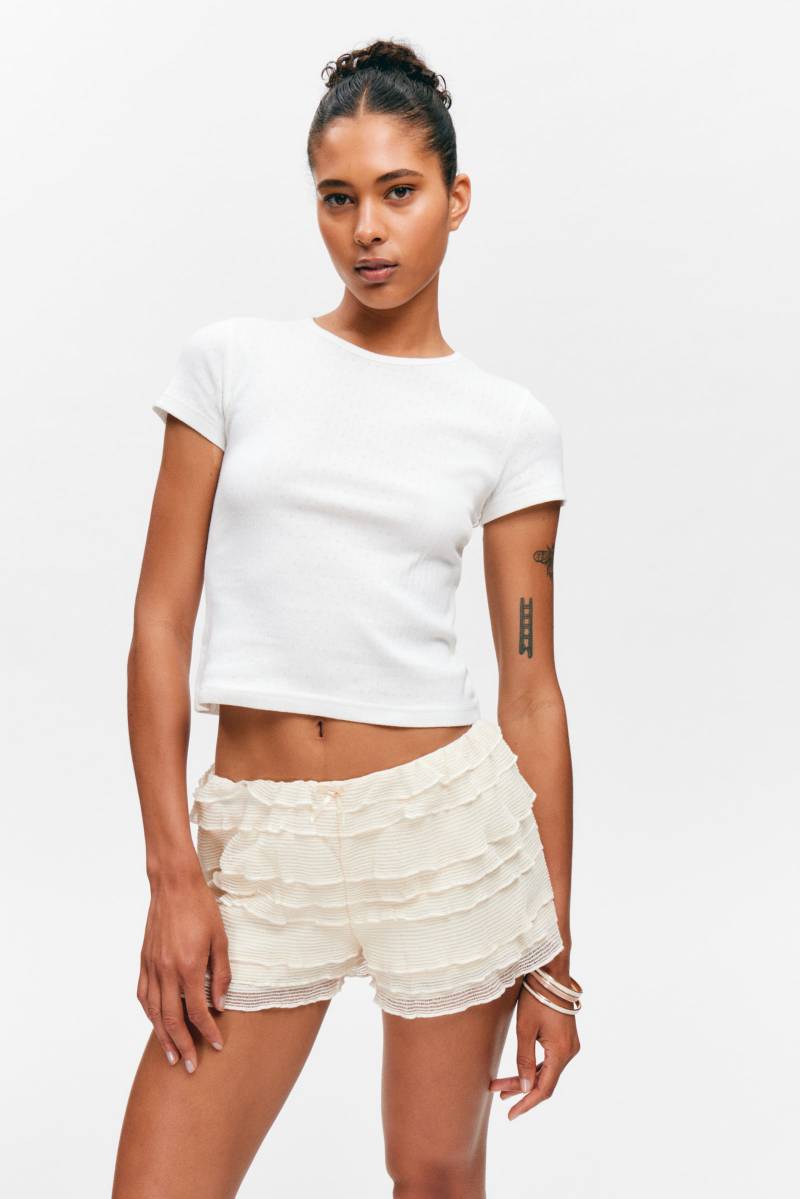 Soft Short-Sleeved Pointelle Top von Monki