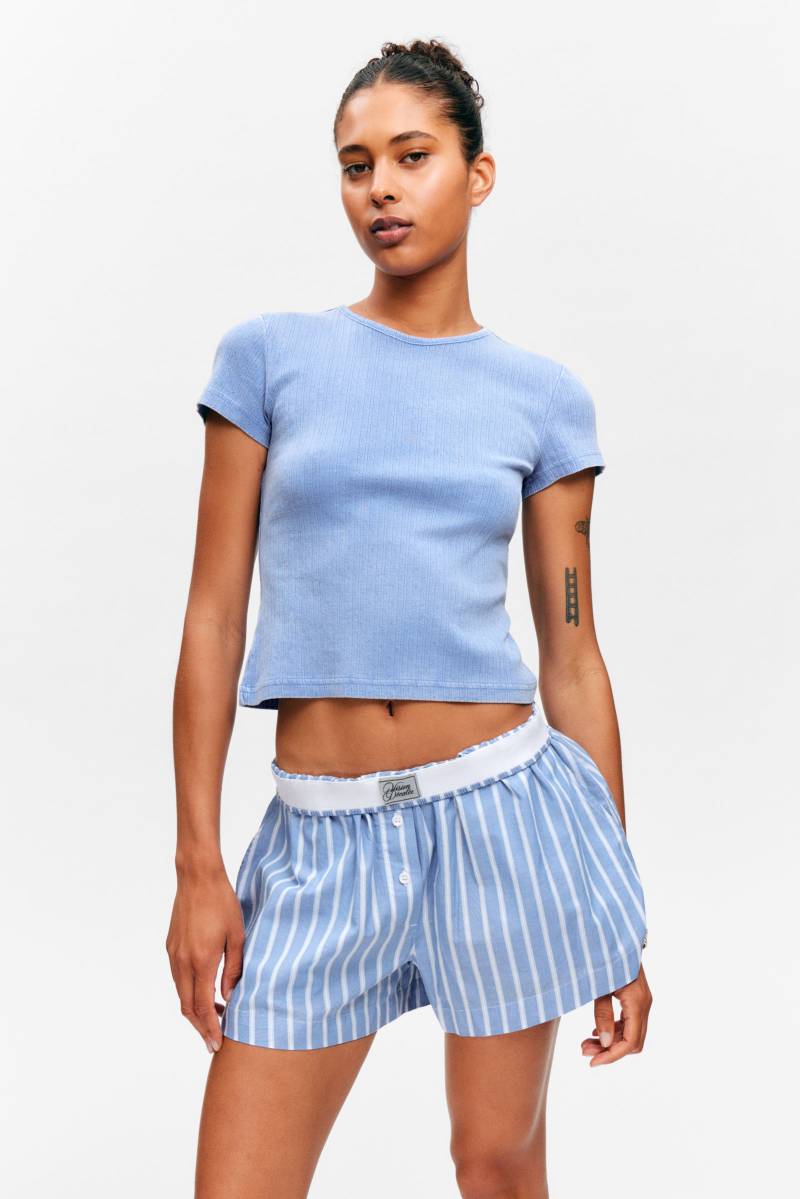 Soft Short-Sleeved Pointelle Top von Monki