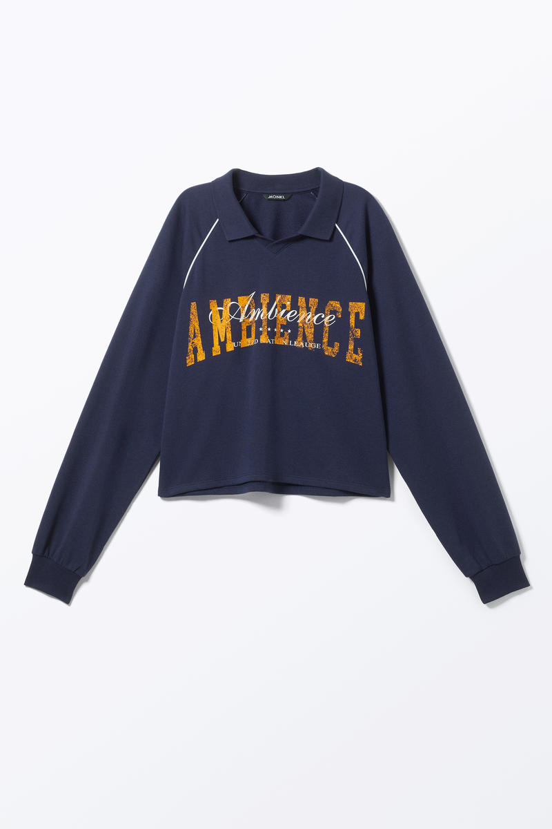 Sportliches Boxy-Sweatshirt Aus Frottee - Blau Sportliches Boxy-Sweatshirt Aus Frottee - Blau von Monki