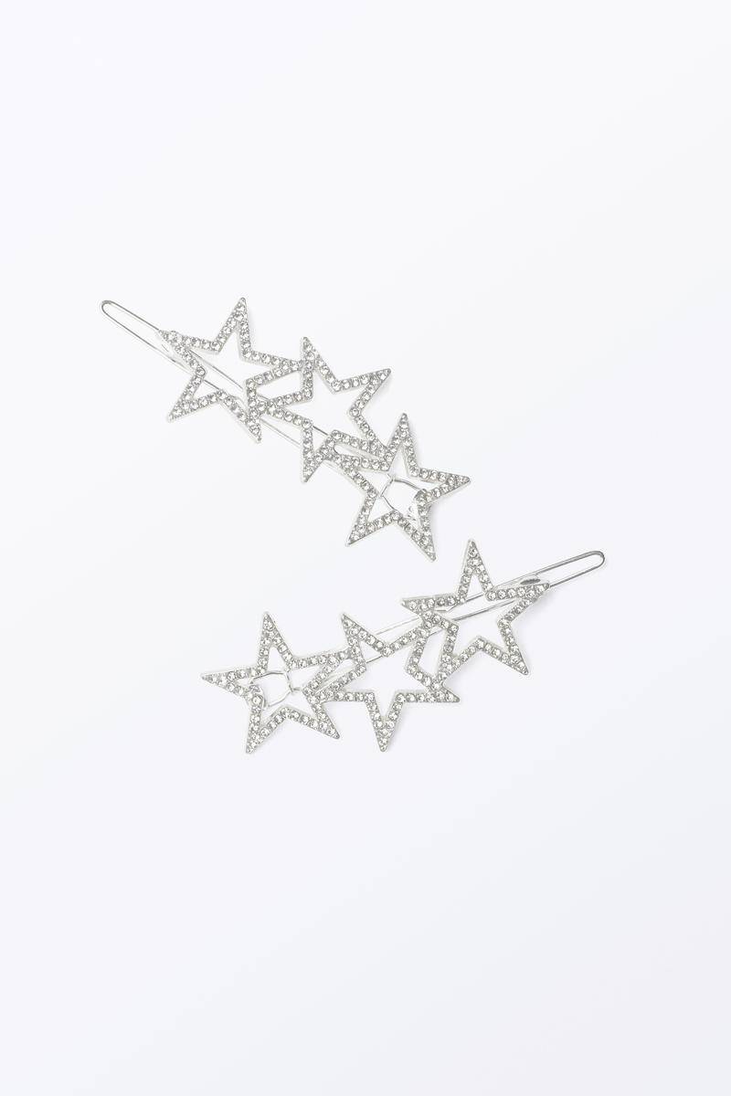 Sterne-Haarspangen - Grau von Monki