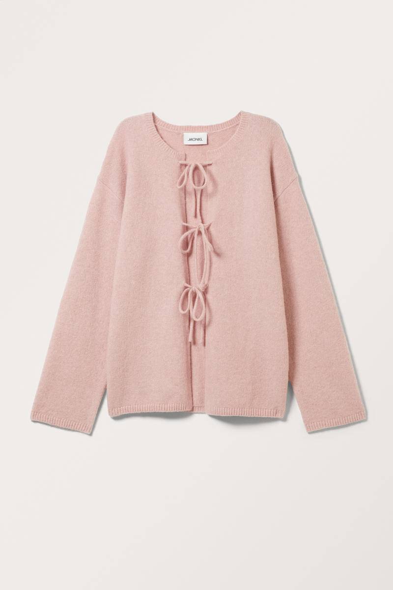 Strickjacke Mit Bindeverschluss - Rosa von Monki