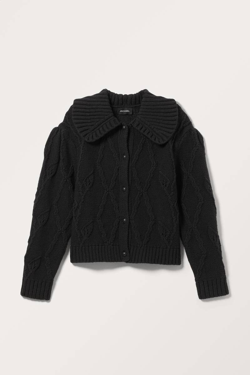Strickjacke Mit Puffärmeln - Schwarz von Monki