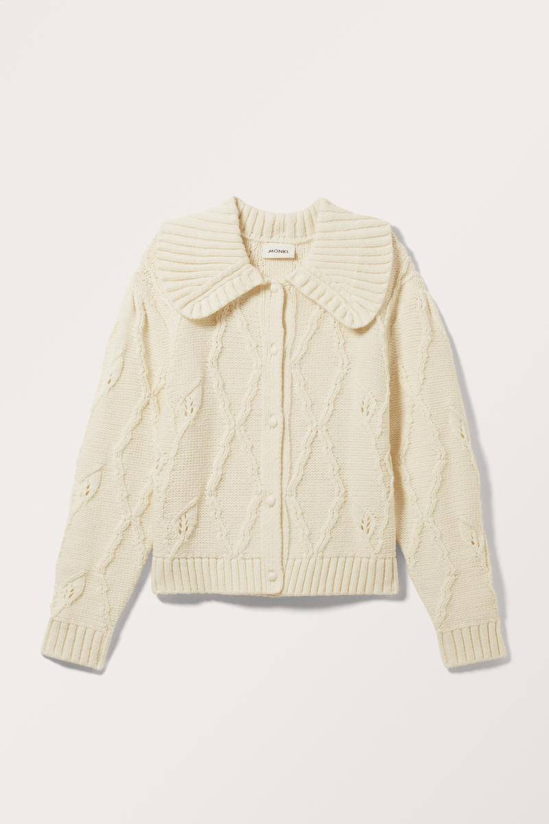 Strickjacke Mit Puffärmeln - Weiß von Monki