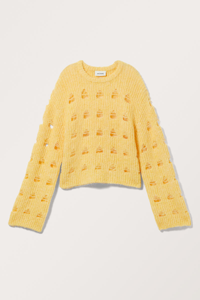 Strickpullover Mit Cut-Out-Detail - Gelb Strickpullover Mit Cut-Out-Detail - Gelb von Monki