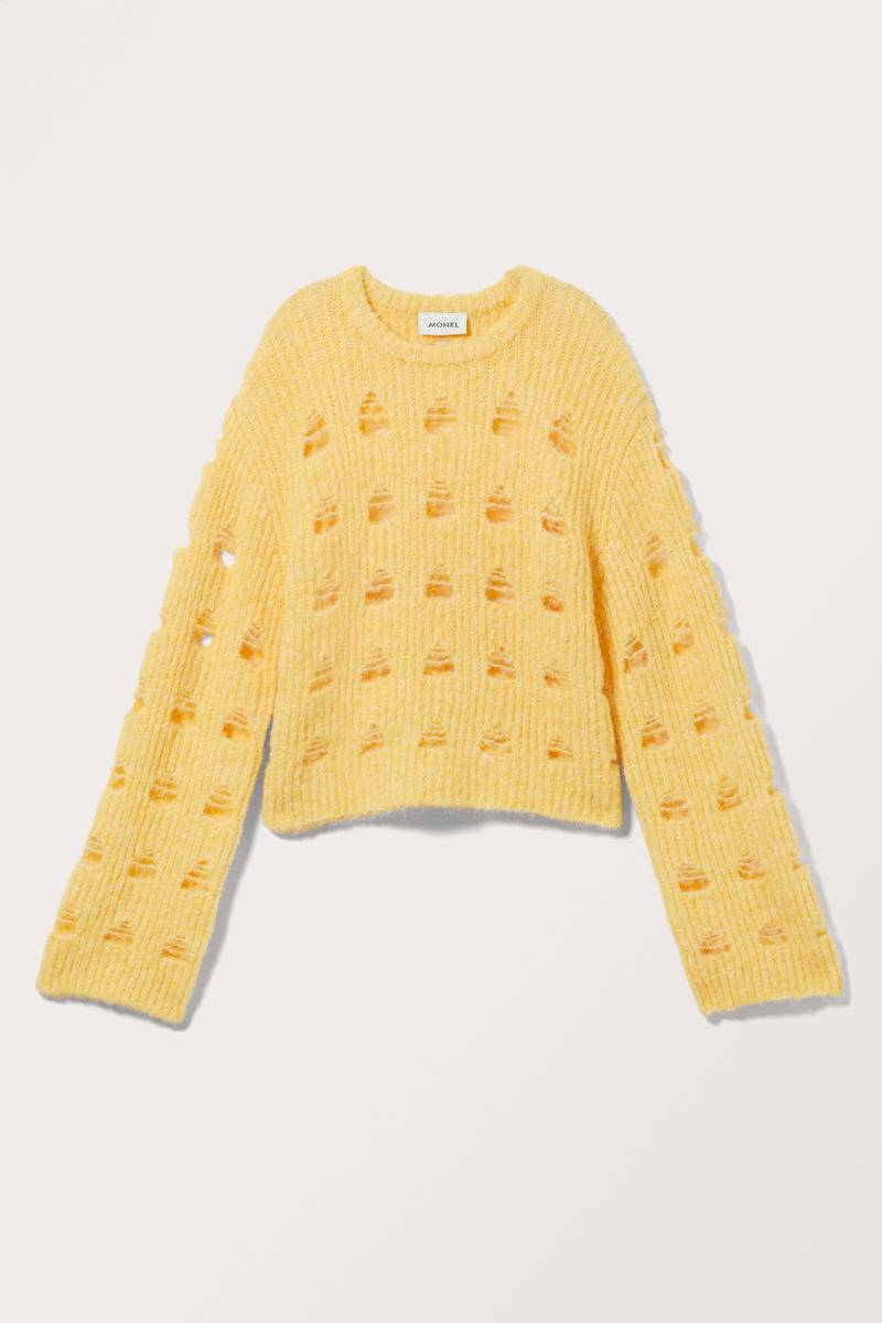 Strickpullover Mit Cut-Out-Detail - Gelb von Monki