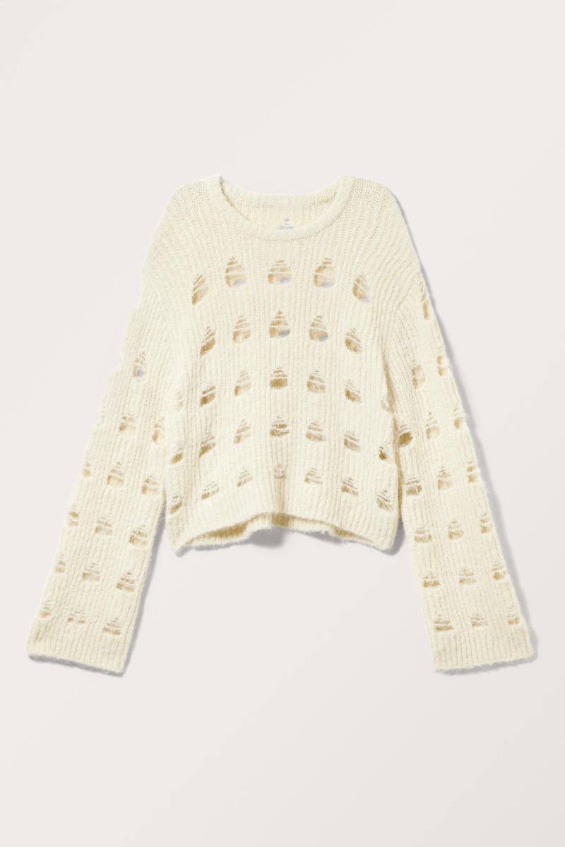 Strickpullover Mit Cut-Out-Detail - Weiß von Monki