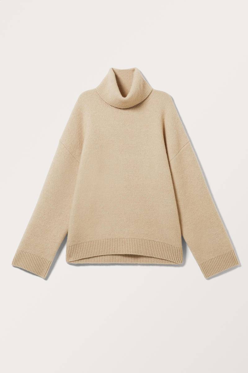 Strickpullover Mit Rollkragen - Beige von Monki