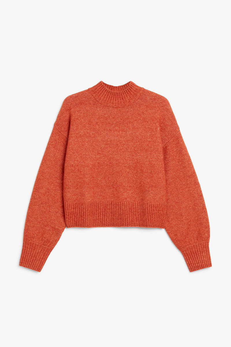 Strickpullover Mit Rollkragen - Orange von Monki