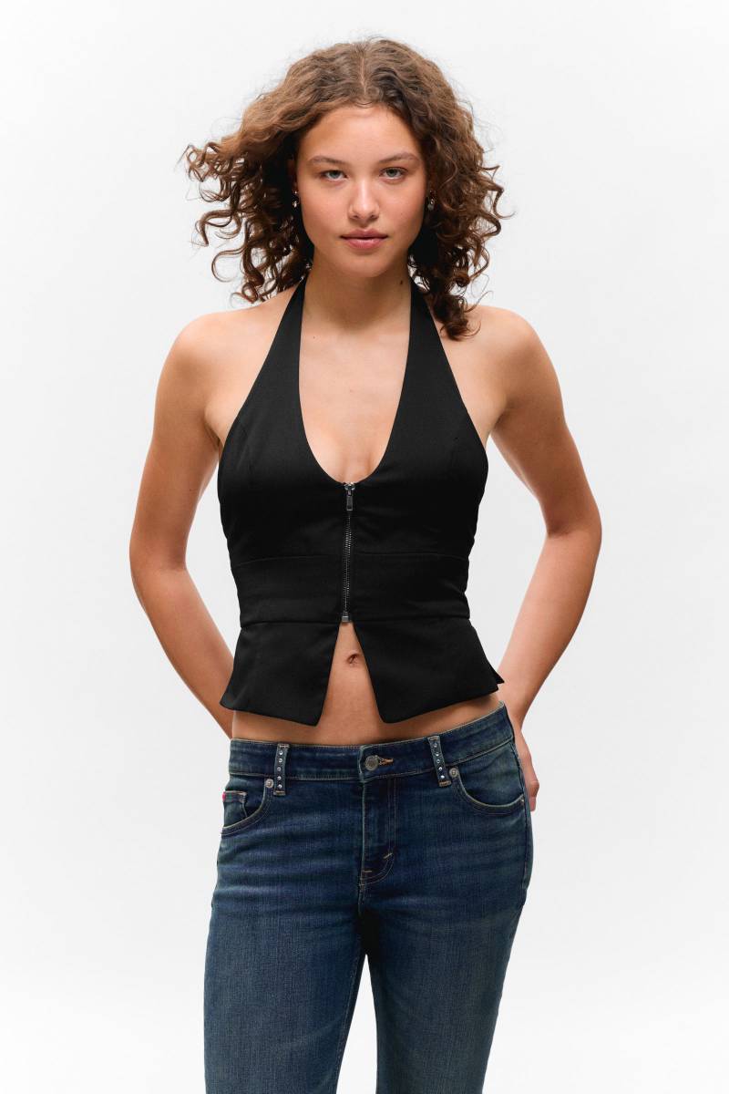 Structured Halter Zip Waistcoat von Monki