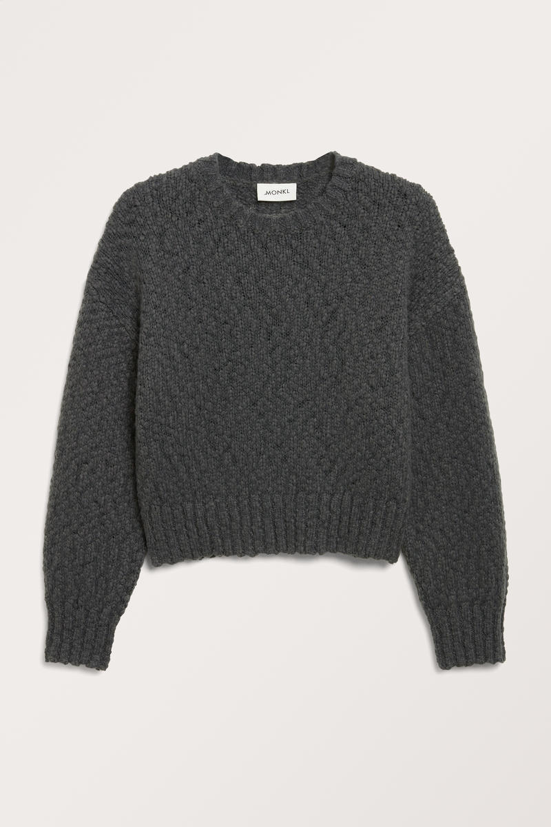 Strukturierter Strickpullover - Grau von Monki