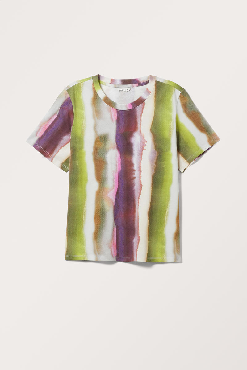 T-Shirt Mit Grafikdruck - Lila Grün Weiß von Monki