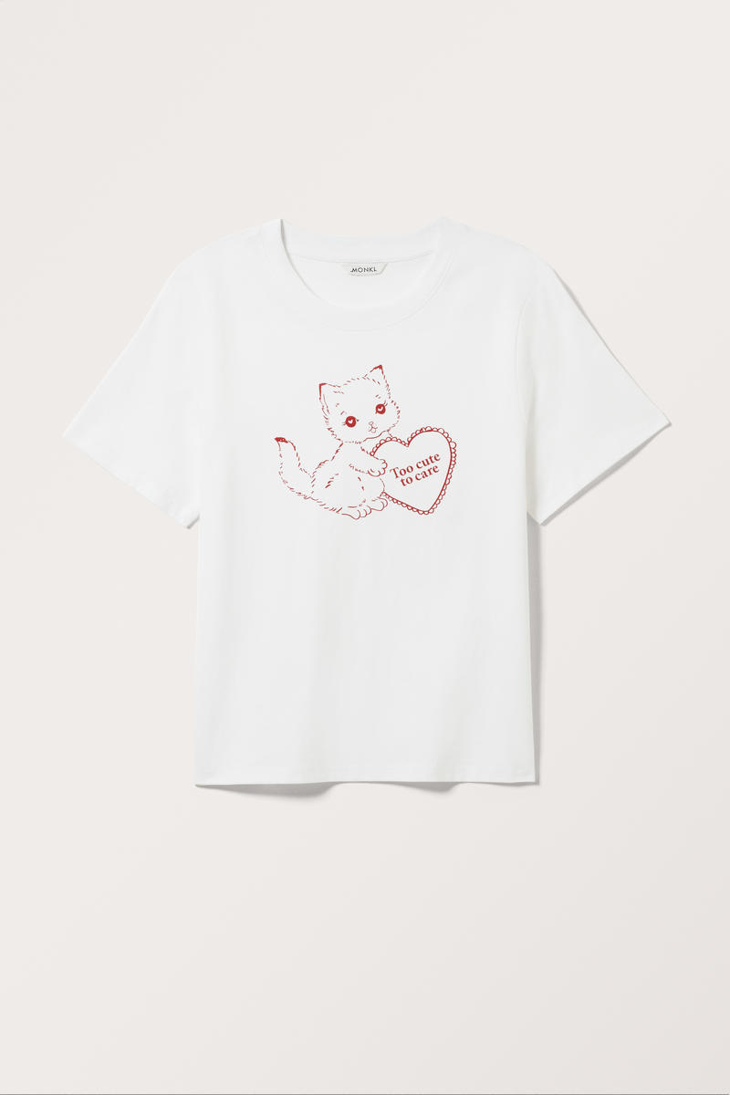 T-Shirt Mit Grafikdruck - Weiß von Monki