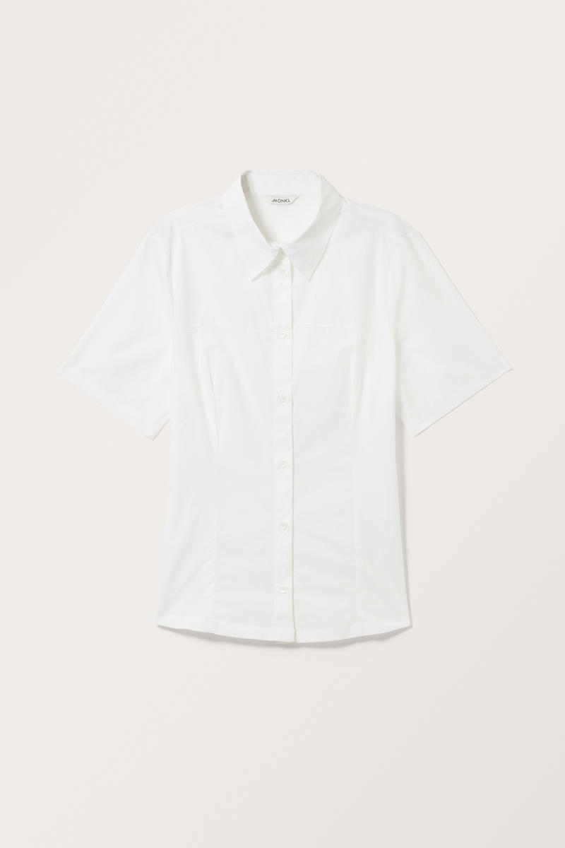 Taillierte Popeline-Bluse - Weiß von Monki