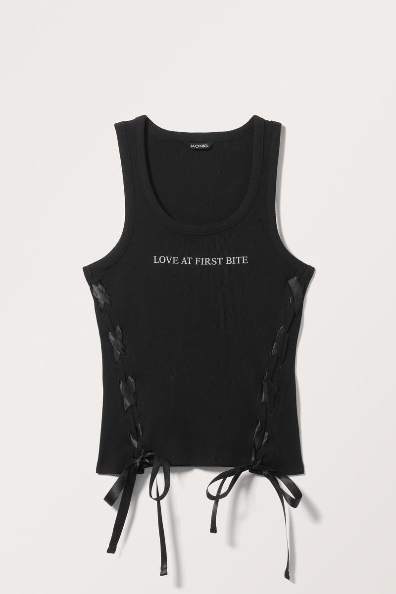 Tanktop Mit Bindedetail - Schwarz Tanktop Mit Bindedetail - Schwarz von Monki