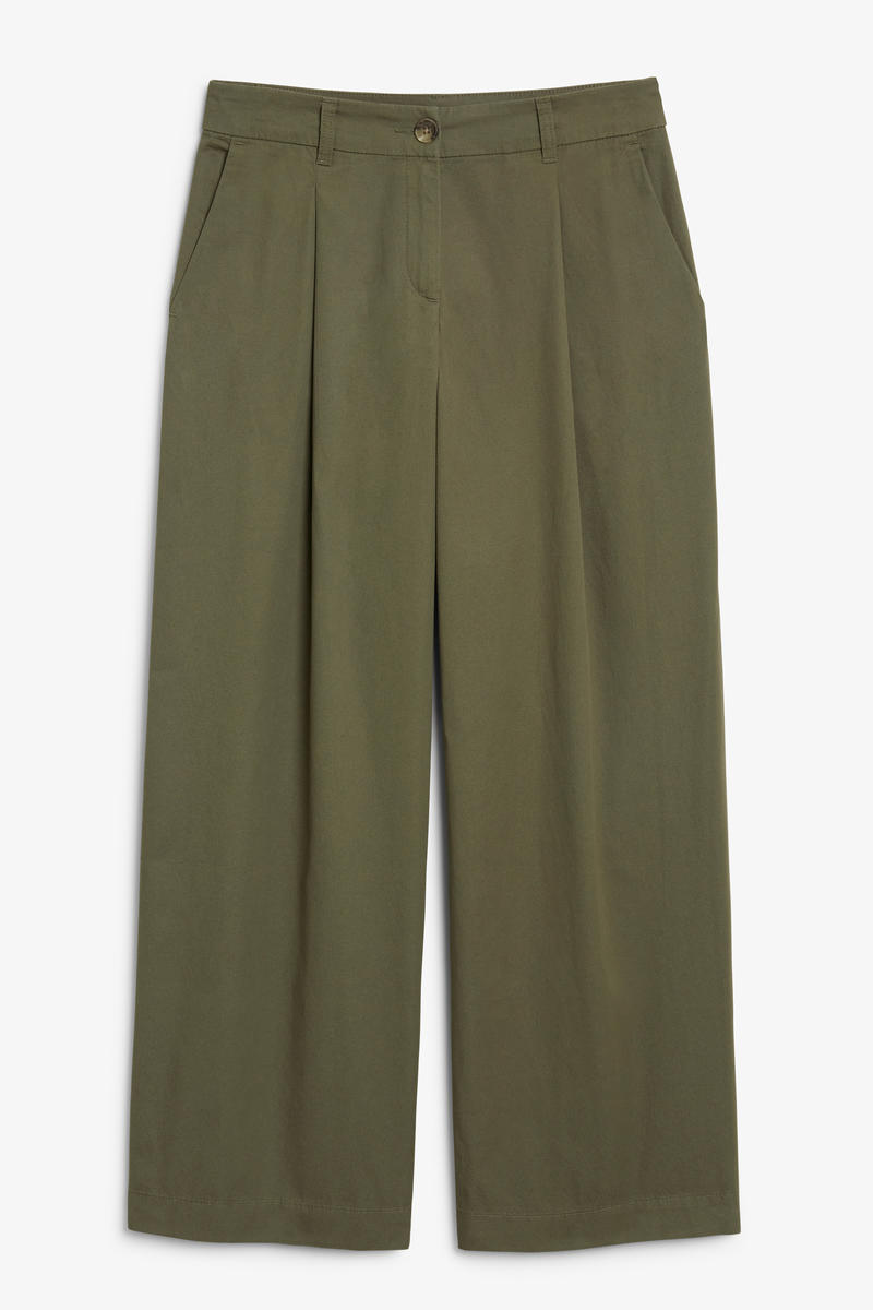 Tief Sitzende Canvas-Hose - Grün von Monki