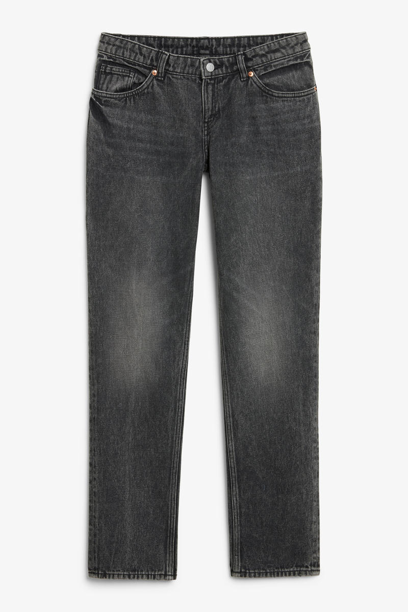 Tief Sitzende Jeans Moop Mit Geradem Bein - Schwarz von Monki