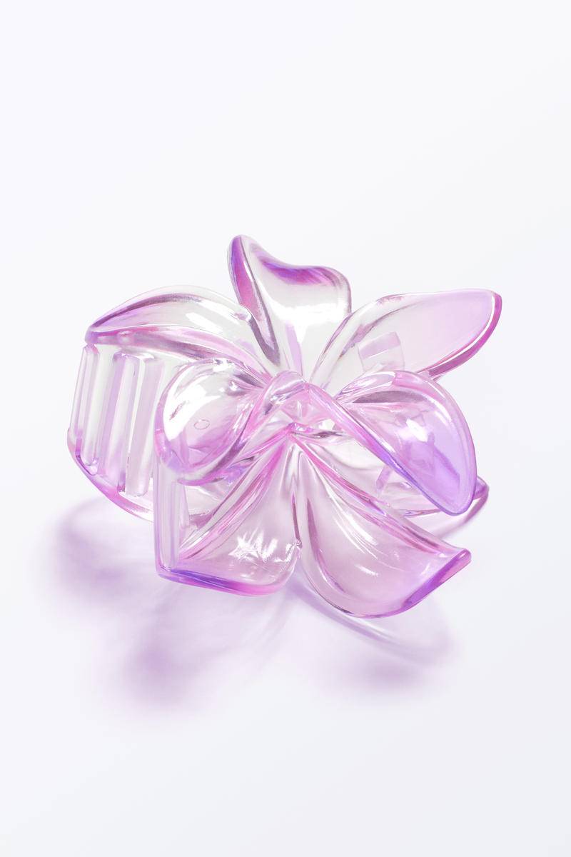Transparente Blumen-Haarklammer - Lila von Monki