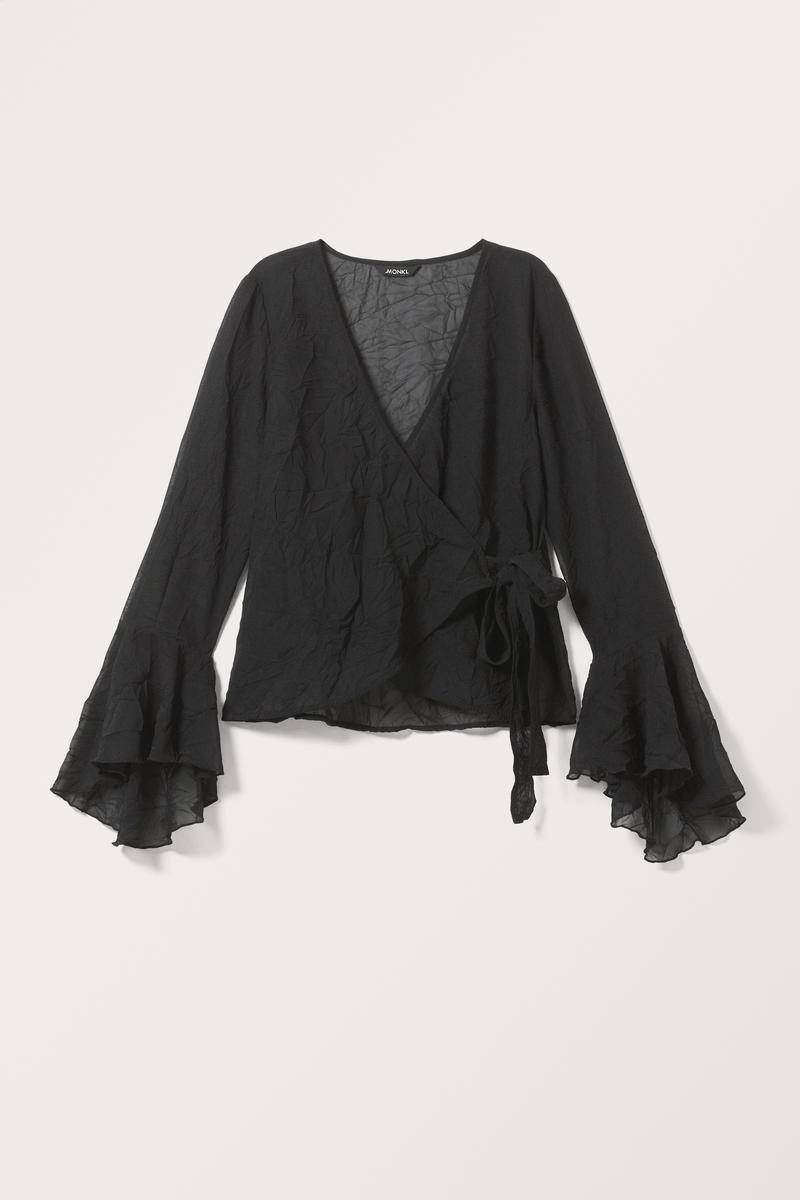 Transparente Wickelbluse - Schwarz von Monki