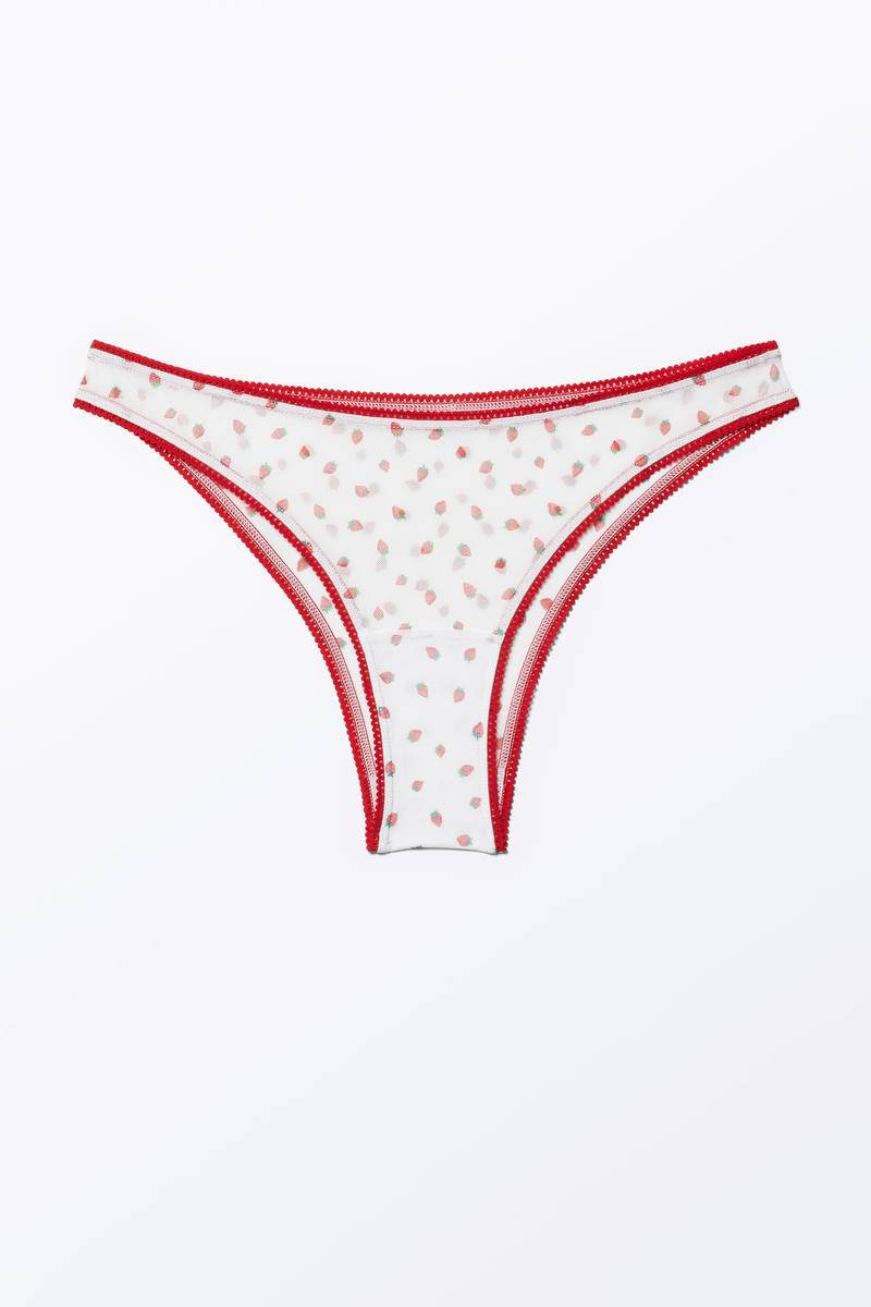 Transparenter Bedruckter Netz-Slip - Weiß von Monki