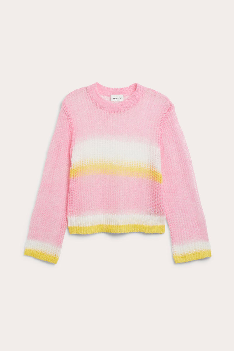 Transparenter Oversized-Strickpullover - Rosa Mehrfarbig von Monki