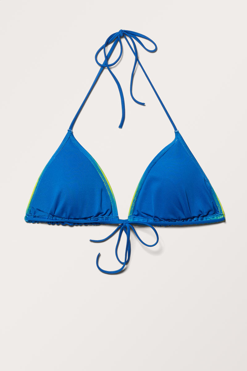 Triangel-Bikinitop Mit Trägern - Blau Gelb von Monki