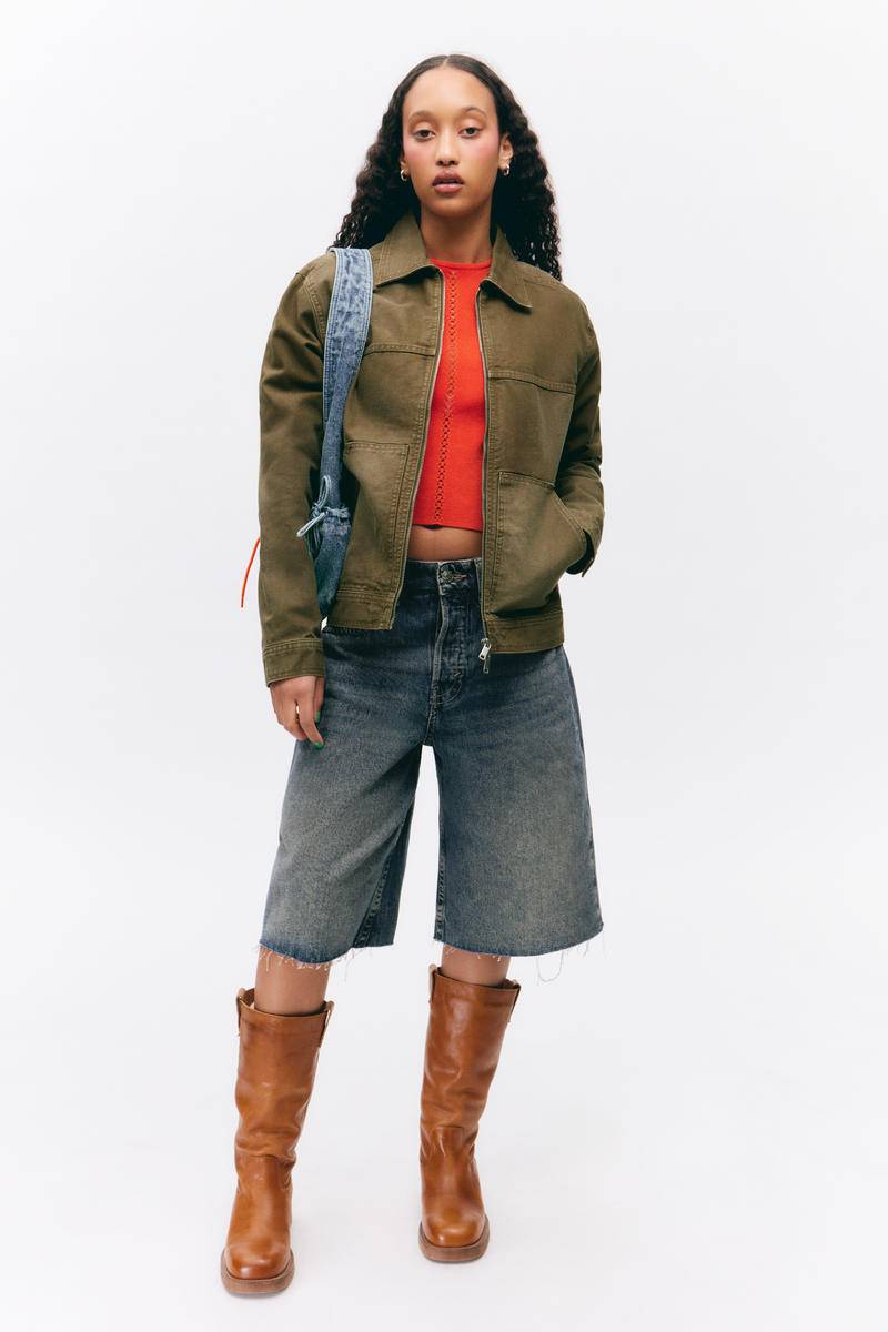 Two-way Zip Oxford Jacket von Monki