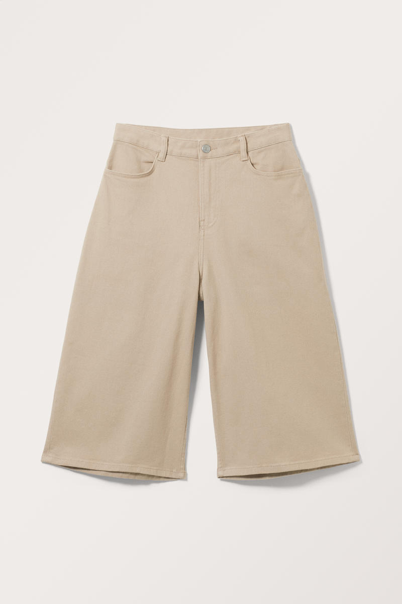 Verkürzte Hose Aus Twill - Beige von Monki