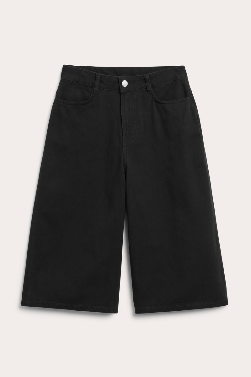 Verkürzte Hose Aus Twill - Schwarz von Monki