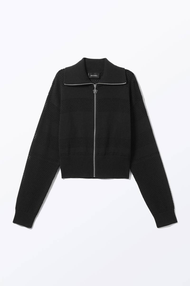 Verkürzter Zip-Cardigan - Schwarz von Monki