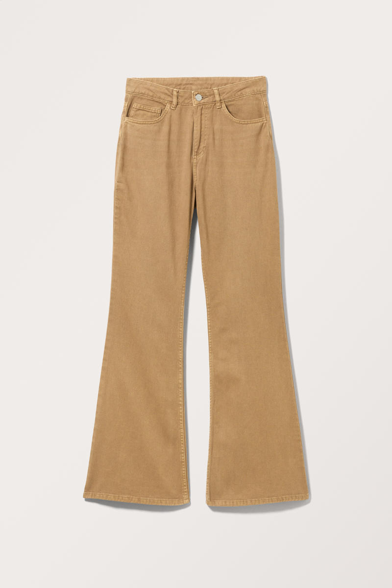 Verwaschene Schlaghose Aus Baumwolle - Braun von Monki