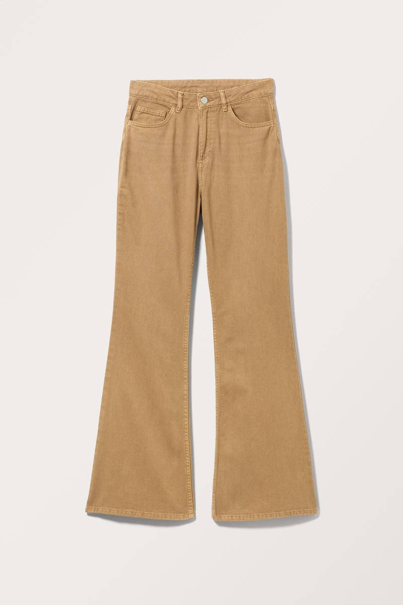 Verwaschene Schlaghose Aus Baumwolle - Braun von Monki