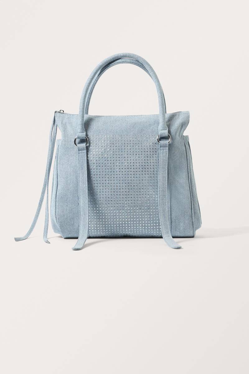 Weiche Denim-Tasche Mit Strasssteinen - Blau von Monki