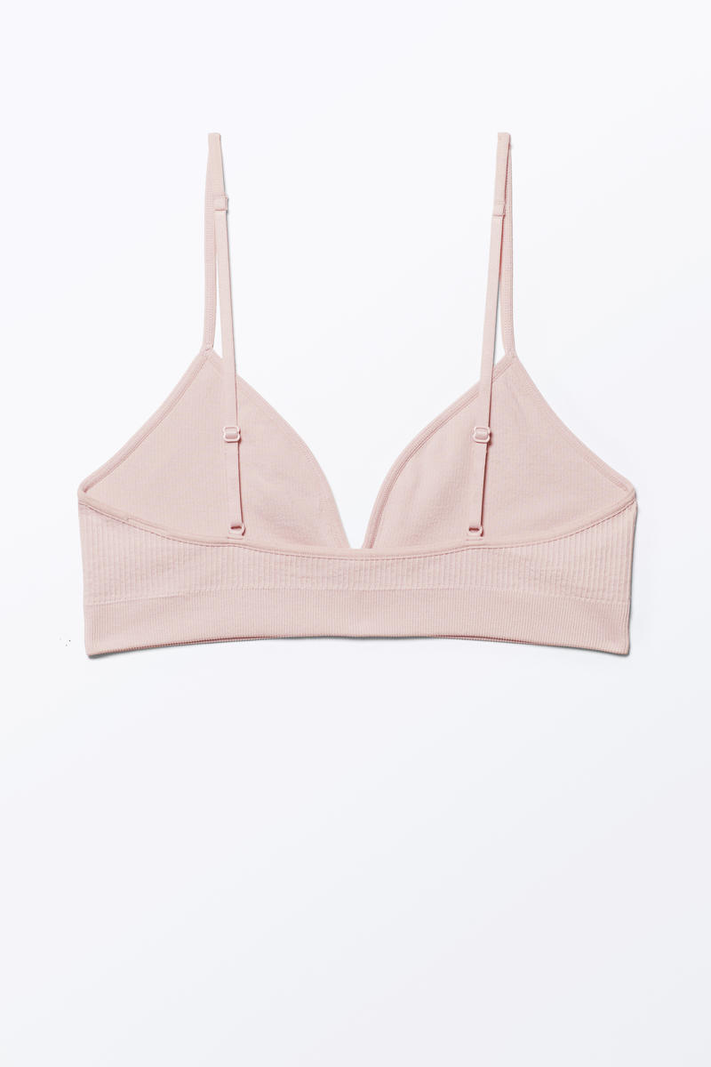 Weicher Gerippter Triangel-Bh - Rosa Weicher Gerippter Triangel-Bh - Rosa von Monki