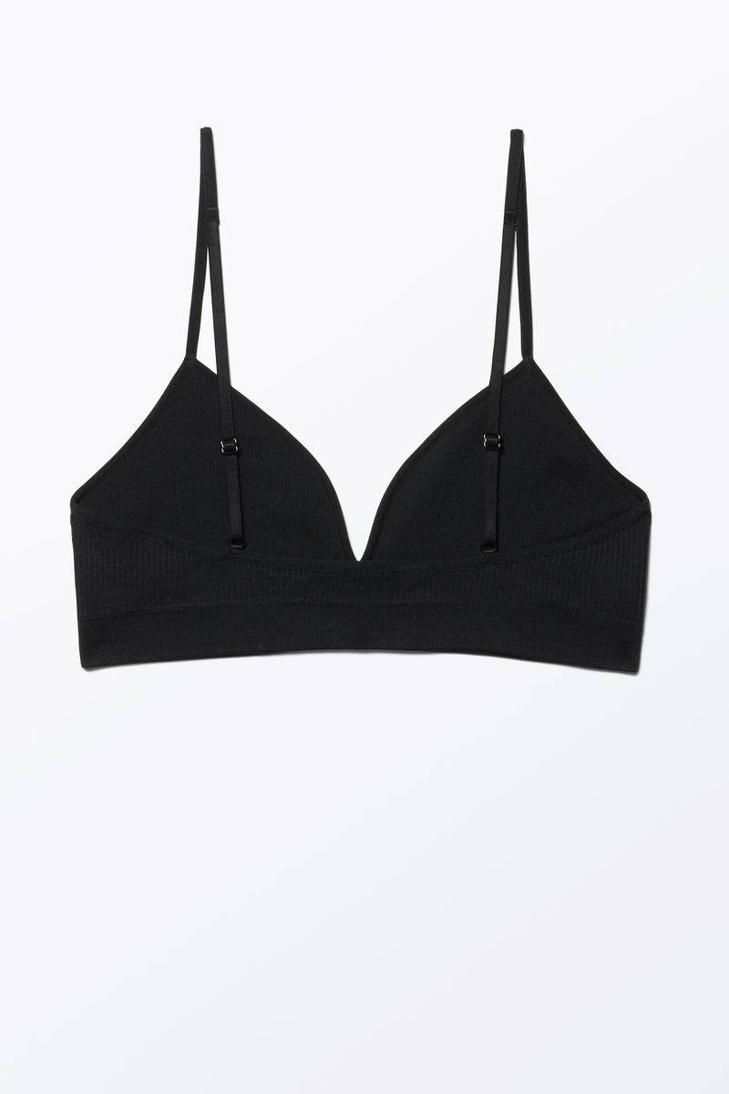 Weicher Gerippter Triangel-Bh - Schwarz von Monki