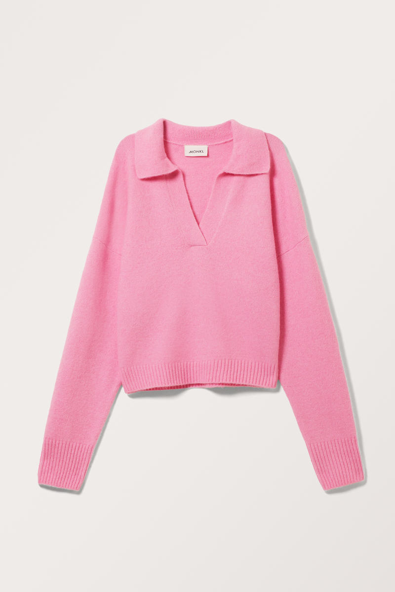 Weicher Polo-Strickpullover - Rosa Weicher Polo-Strickpullover - Rosa von Monki