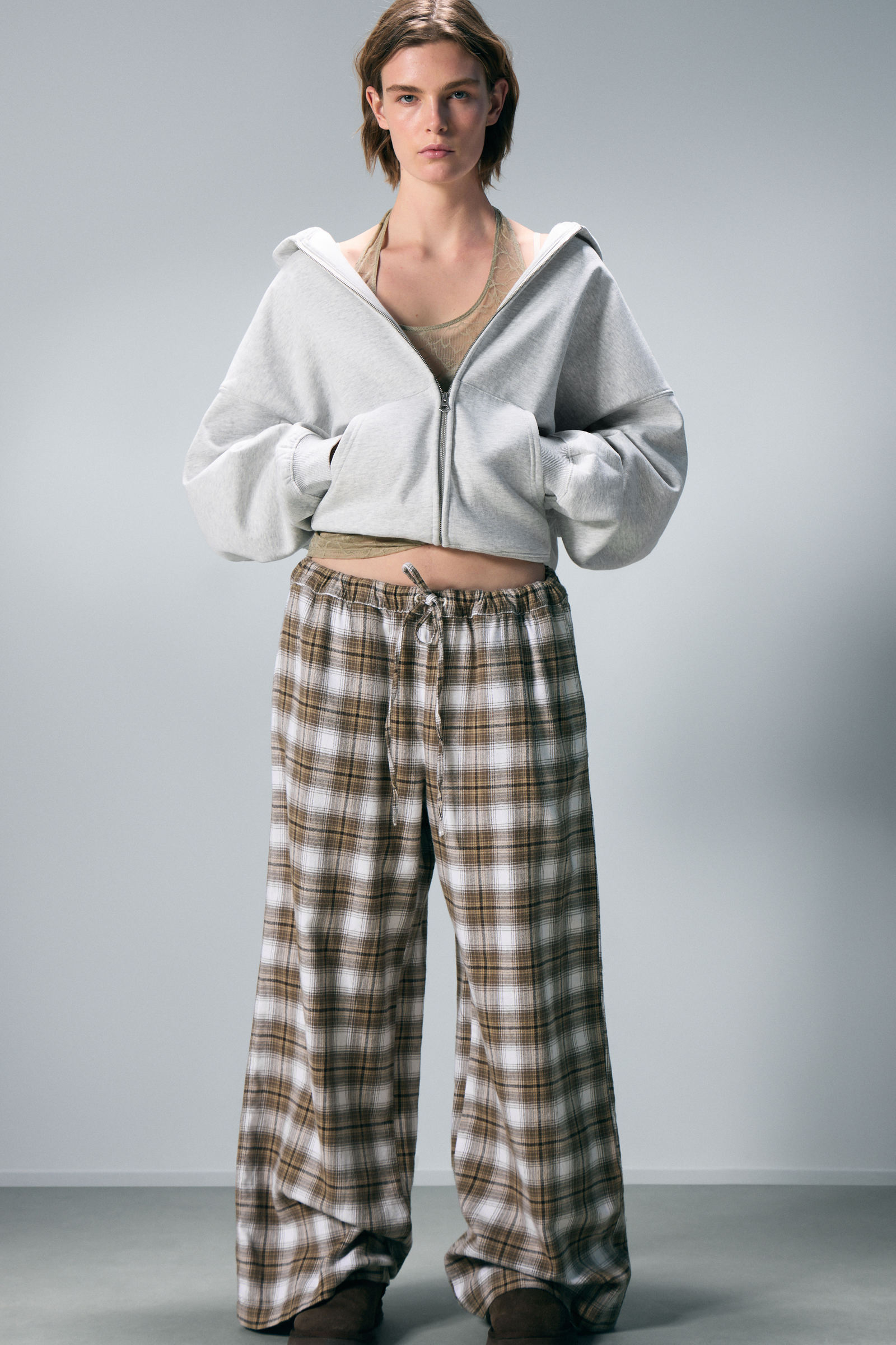 Wide Flannel Pyjama Trousers von Monki