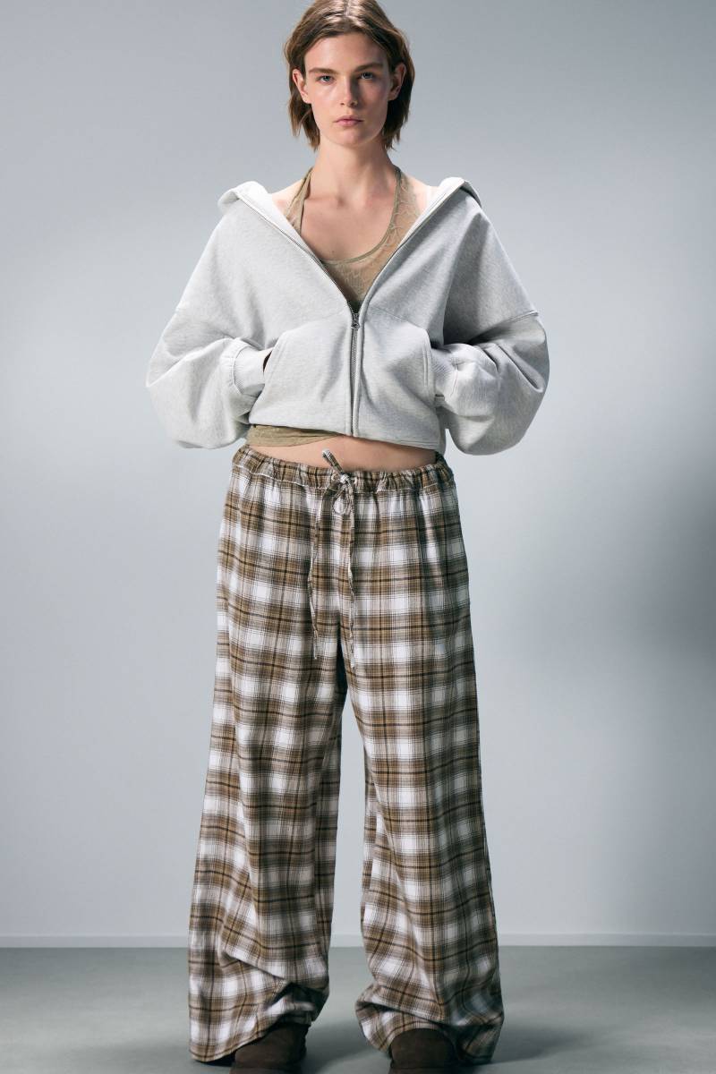 Wide Flannel Pyjama Trousers von Monki
