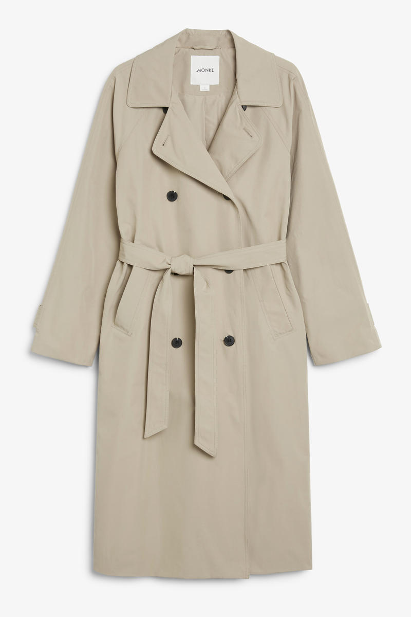 Zweireihiger Mittellanger Trenchcoat - Beige von Monki