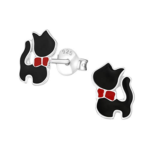 Monkimau Mädchen Ohrringe Katze Ohrstecker aus 925 Sterling Silver echt Silber von MONKIMAU