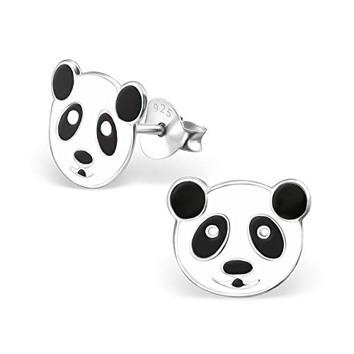 Monkimau Mädchen Ohrringe Panda Kopf Ohrstecker aus 925 Sterling Silver Silber von MONKIMAU