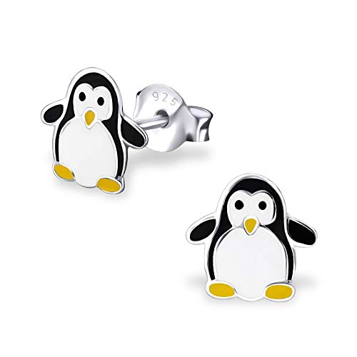 Monkimau Mädchen Ohrringe Pinguin Ohrstecker aus 925 Sterling Silver Silber von MONKIMAU