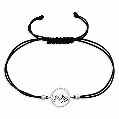 Monkimau Armband Damen Silber mit Berg Anhänger aus 925 Sterling Silver Bracelet Women Charm Armbänder Schmuck Geschenke für Kinder Mädchen Frauen von Monkimau